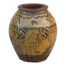 Antique Martaban Golden Brown Oil Pot
