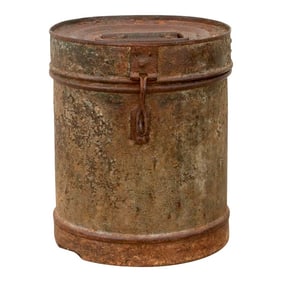 Rusty Gray Metal Drum Container