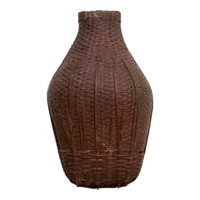 Early 20th Century Rattan Nepalese Bottle