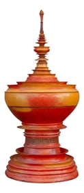 19th Century Merigold Lacquered Burmese Vessel