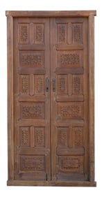 19th Century Carved Medallion Floral Doors