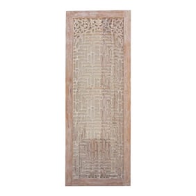 Large Whitewash Indian Gujarat Carved Door