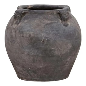 Rustic Gray Earthenware Pot