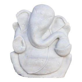 Beautifully Carved Marble Garden Ganesh