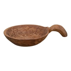 Natural Hand-Carved Grain Scoop Bowl
