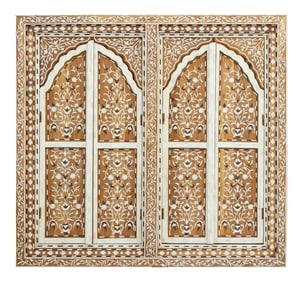 Royal Arched Mihrab Marquetry Window Panel