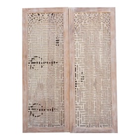 Pair of Indian Gujarat Hand-Carved Doors
