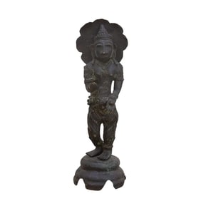 Antique Indian Oxidized Brass Statue