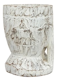 Naga Carved Tribal Grinder Pot