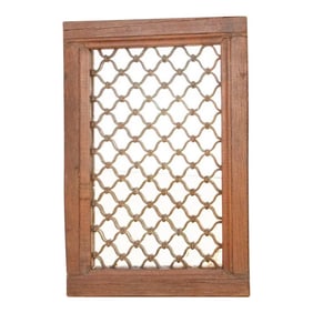 Antique Teak & Iron Jali Mirror