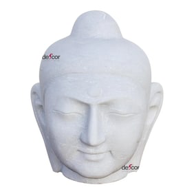 Pure White Marble Buddha Head