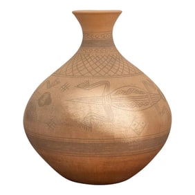 Tribal Terracotta Asian Water Pot