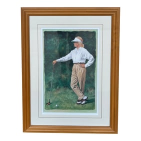 Woman Golfer Framed Print "The First Tee" by Glenn Green