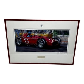 Painting Formula One Racing 1955 Monaco Grand Prix Alberto Ascari Red Lancia D50