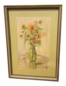 Original Sunflower Watercolor Painting by a Lucas