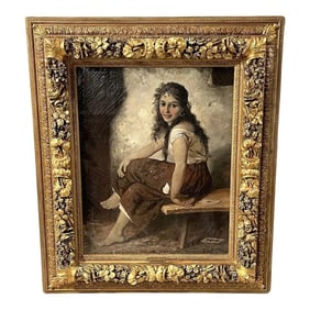 19th Century Genre Beaux Arts Painting 'The Ace of Spades' by J. L. R??nay