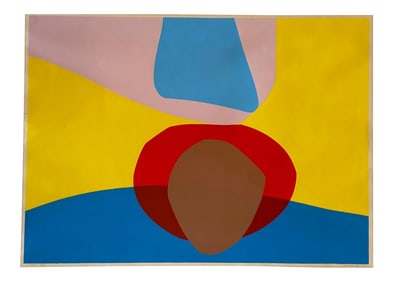 1960s Modernist Abstract Print, Signed