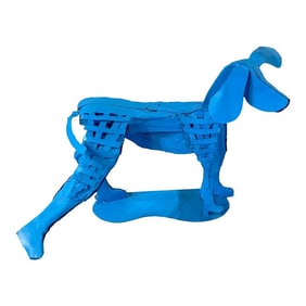 Late 20th Century Pop Art Garden Fountain/ Sculpture of a Standing Blue Dog