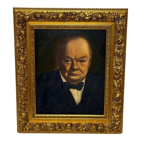 British Historic Oil Painting Winston Churchill Follower John Archibald Alexander Berrie C1940