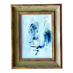 Vintage Boho Abstract Framed Oil Painting