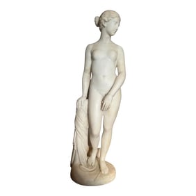 After Hiram Powers, Grand Tour Marble Sculpture of "The Greek Slave"