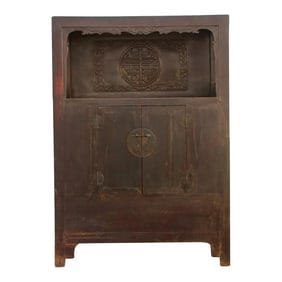 Antique Painted Chinese Tall Altar Cabinet