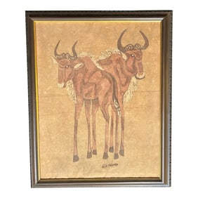Vintage African Style Framed Art
