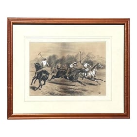 Vintage Boho Equestrian Drawing on Paper
