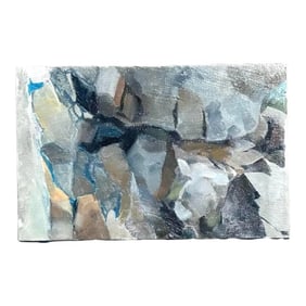 Vintage Boho Original Abstract Oil on Canvas