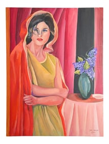 Oil Painting of an Asian Lady by Geri Perlman, 1993