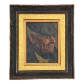 Vintage Boho Portrait of Man Oil Painting on Canvas