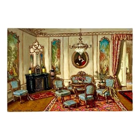 Vintage Barqoue Oil Painting