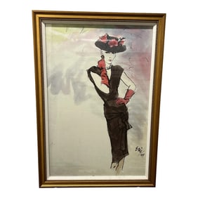 Late 20th Century Soicher Marin Vogue Magazine Carl Erickson Fashion Illustration