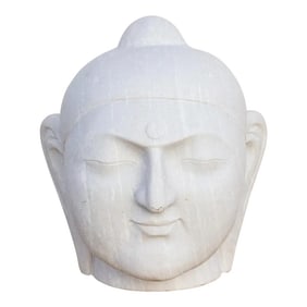 Substantial White Buddha Head Figure