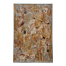 Vintage Boho Abstract Mixed Media on Board