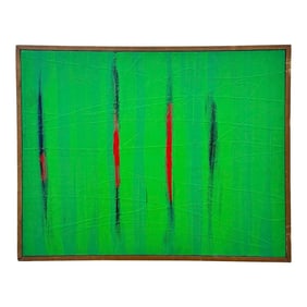 Vintage Boho Abstract Oil Painting on Canvas