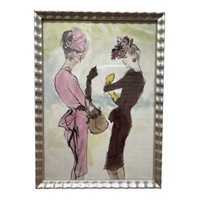 Late 20th Century Soicher Marin Vogue Magazine Carl Erickson Fashion Illustration, Framed