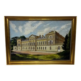 Oil Painting Historic Building Duke of Bedford's Home Estate Woburn Abbey in Bedfordshire