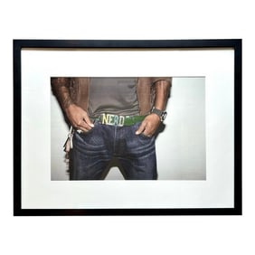 Vintage Nerd Figurative Photograph in Frame