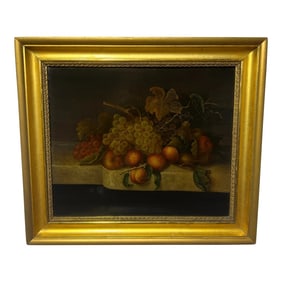 19th Century American, School of George Hetzel O/C Still Life Circa 1868