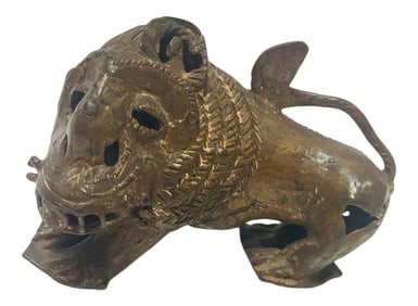 Antique Bronze of a Mythical Lion Beast