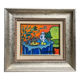 A. E. Barnes Original Still Life of Table Setting, Signed & Framed