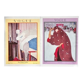 Vintage Vogue Cover Poster Print Paris Winter Fashion - A Pair