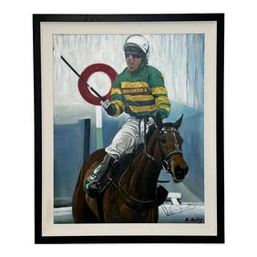 Oil Painting Grand National Winner No 6 Don't Push It C2010 Jockey a P Tony McCoy Up, Framed