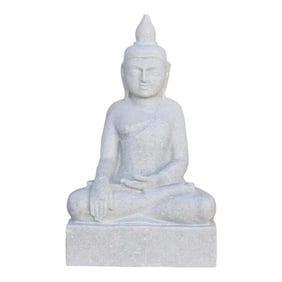 Tall White Marble Burmese Buddha