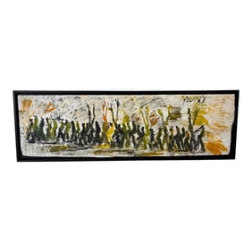 Purvis Young Painting on Wood, Framed