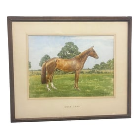 Vintage English Framed Horse Portrait