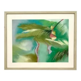 Vintage Boho Abstract Pastel on Paper