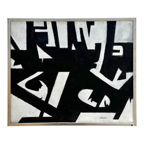 Vintage Boho Geometric Original Oil Painting on Canvas