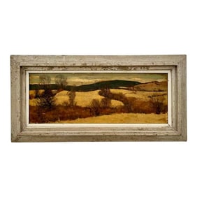 Vintage Landscape Oil Painting on Board